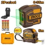 INGCO HLL680081-1 0-35M ليزر شقلة أخضر + متر وشنطة Self-leveling line laser kit