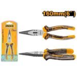 INGCO HLNP08168 6″ 160MM CARBON STEEL بانسة بوز طويل Long Nose Pliers