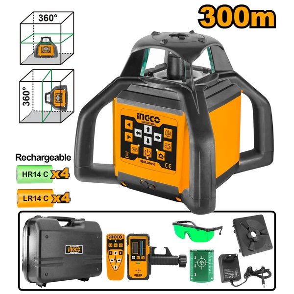 ingco-hlrl30051-ليزر-شقلة-self-leveling-rotary-laser-level-industrial-360°-lebanon.jpeg INGCO HLRL30051 ليزر شقلة Self-Leveling Rotary Laser Level Industrial 360° - Image 1