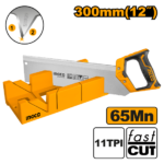 INGCO HMBS3008 300MM(12″) منشار خشب مع علبة زوايا Mitre box and back saw set