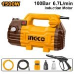 INGCO HPWR15028 1500W 100BAR 6L/MIN مكنة غسيل High Pressure Washer Induction Motor