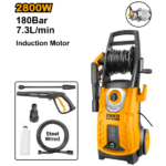 INGCO HPWR28008 2800W 180BAR 7.3L/MIN مكنة غسيل High Pressure Washer Induction Motor