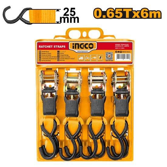 ingco-hrsp065607-0.65t-6-m-25mm-طقم-حزام-تربيط-طقطاق-ratchet-strap-set-lebanon.jpeg INGCO HRSP065607 0.65T / 6 M – 25MM طقم حزام تربيط طقطاق RATCHET STRAP SET - Image 1