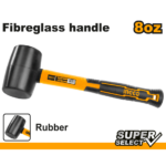 INGCO HRUH8208 220G/8OZ مطرقة كوتشوك اسود مسكة فايبر Rubber Hammer