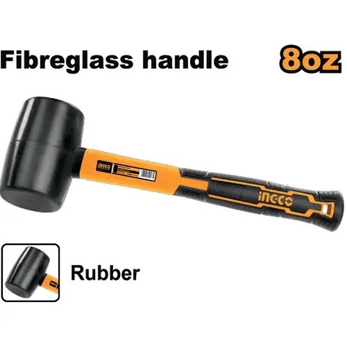 ingco-hruh8808-8oz220g-مظرق-كوتشوك-مسك-فايبر-rubber-hammer-lebanon.jpeg INGCO HRUH8808 8OZ/220G مظرق كوتشوك مسك فايبر Rubber hammer - Image 1