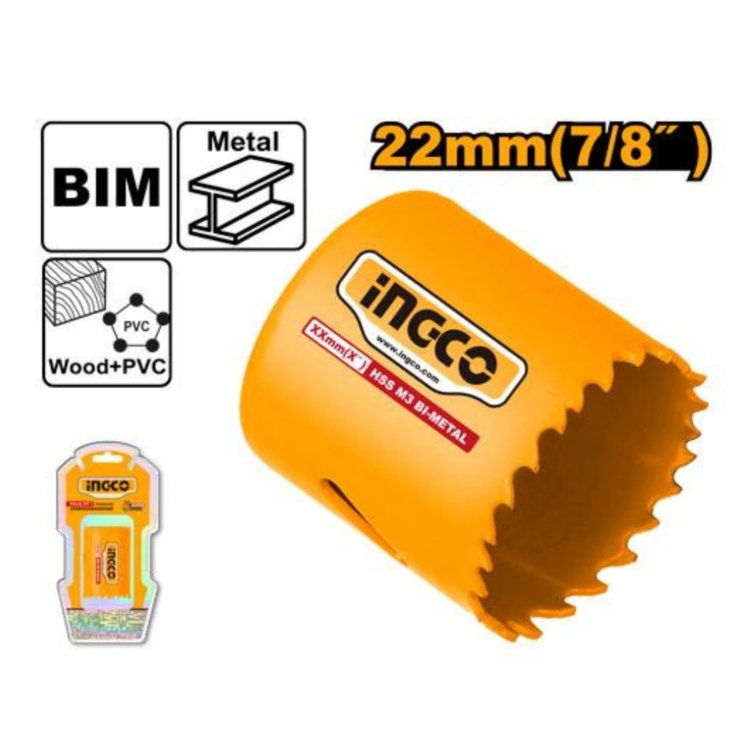 ingco-hsb10221-22mm78-قوارة-حديد-bi-metal-hole-saw-lebanon.webp INGCO HSB10221 22MM(7/8″) قوارة حديد Bi-Metal Hole Saw - Image 1