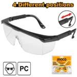 INGCO HSG04 4 DIFFERENT POSITIONS عوينات حماية شفاف Safety Goggles