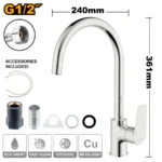 INGCO HSLBM23401 خلاط مجلى كروم Single Lever Sink Mixer