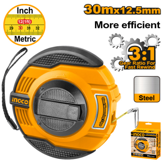 ingco-hsmt8430-30-mx12.5-mm-مازورة-كيل-معدن-fast-rewind-steel-measuring-tape-with-comfortable-rubber-grip-lebanon.png INGCO HSMT8430 30 mx12.5 mm مازورة كيل معدن Fast Rewind Steel Measuring Tape with Comfortable Rubber Grip - Image 1