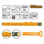 INGCO HSR36003 60 CM مسطرة مع زيبق وعيارات Measure Mate Ruler with 2 Vials