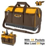INGCO HTBG08 16″ 20KG شنطة عدة قماش HEAVY DUTY INDUSTRIAL TOOL BAG WITH 16 POCKETS