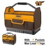 INGCO HTBGL04 16″ 15KG 7 POCKETS شنطة عدة قماش مفتوحة مسكة حديد TOOL BAG BOX ORGANIZER KIT STORAGE HEAVY DUTY