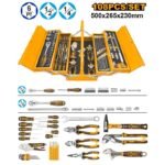 INGCO HTCS151081 108PCS طقم عدة شنطة حديد ثلاث طبقات Tool chest set