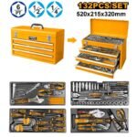 INGCO HTCS221321 132PCS طقم عدة شنطة حديد +ثلاثة جوارير TOOL CHEST SET