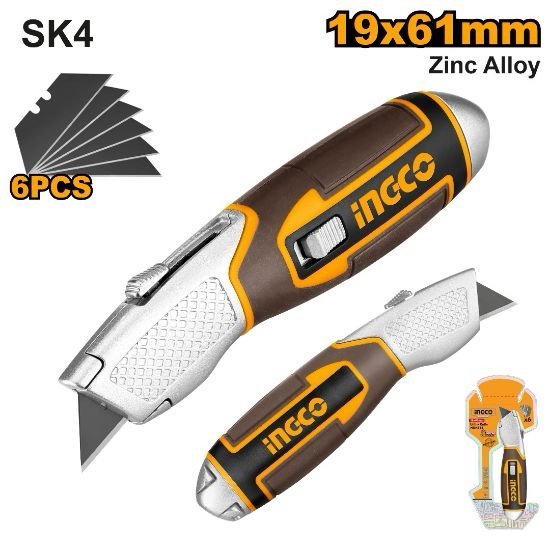 ingco-huk618-سكين-موكيت-صناعي-utility-cutter-knife-lebanon.jpeg INGCO HUK618 سكين موكيت صناعي Utility Cutter Knife - Image 1