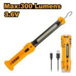 INGCO HWLI35261 3.5W بلادوز Work Lamp Li-Polymer Rechargeable Battery 300 Lumens