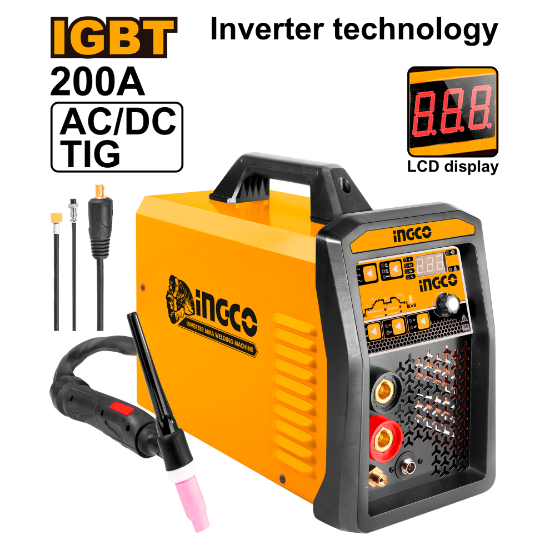 ingco-ing-acdctig2001-200a-مكنة-لحام-شريط-انفرتر-portable-igbt-inverter-acdc-tig-mma-welding-machine-lebanon.png INGCO ING-ACDCTIG2001 200A مكنة لحام شريط انفرتر Portable IGBT Inverter AC/DC TIG-MMA Welding Machine - Image 1