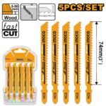INGCO JBT144D 5Pcs 6TPI نسلة خراقة خشب Jig saw blade for wood