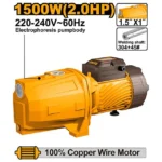INGCO JP150068 2.0HP 1500W مضخة مياه شفاط اكس ستانلس SELF-PRIMING JET PUMP