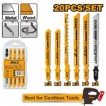 INGCO JSBT2001 20PCS طقم نسلات خراقة خشب وحديد والمنيوم Jig Saw Blade Set Wood And Metal