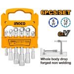 INGCO LASWT0601 6 PCS (7,8,10,12,13,14) MM طقم كواع L-Angled Socket Wrecnh Set