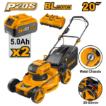 INGCO LMLI20202 40V 60L 2BATT+CHAR BL 20″ مكنة قص غازون على البطارية Cordless Lawn Mower