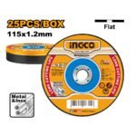 INGCO MCD1211525 25PCS 115X1.2MM ديسك قص ستانلس رفيع Abrasive Metal Cutting Disc Set