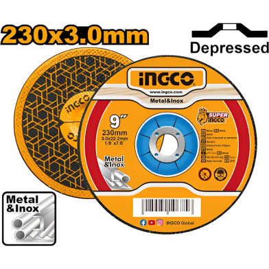 ingco-mcd302301ha-230x3.0mm-ديسك-قص-حديد-abrasive-metal-cutting-disc-lebanon.png INGCO MCD302301HA 230×3.0mm ديسك قص حديد Abrasive metal cutting disc - Image 1