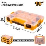 INGCO PBX1511 15″علبة براغي غطاء شفاف Stackable Screw Box Organizer