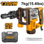 INGCO PDB130018 1300W 7KG SDS HEX كومبرسور تكسير Industrial Demolition Breaker Hammer
