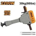 INGCO PDB22001 2200W 30KG Hex كومبرسور تكسير صناعي Industrial Demolition Hammer with Anti Vibration System