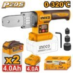 INGCO PTWTLI20182 20V 0-320℃ مكنة لحام بطارية Plastic Weld Tool Battery With 2 Batteries 4 Ah + Charger