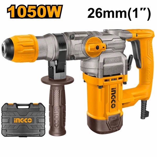 ingco-rh10506-1050w-26mm-sds-plus-كومبرسور-برم-وتكسير-rotary-hammer-lebanon.jpeg INGCO RH10506 1050W 26MM SDS PLUS كومبرسور برم وتكسير Rotary Hammer - Image 1