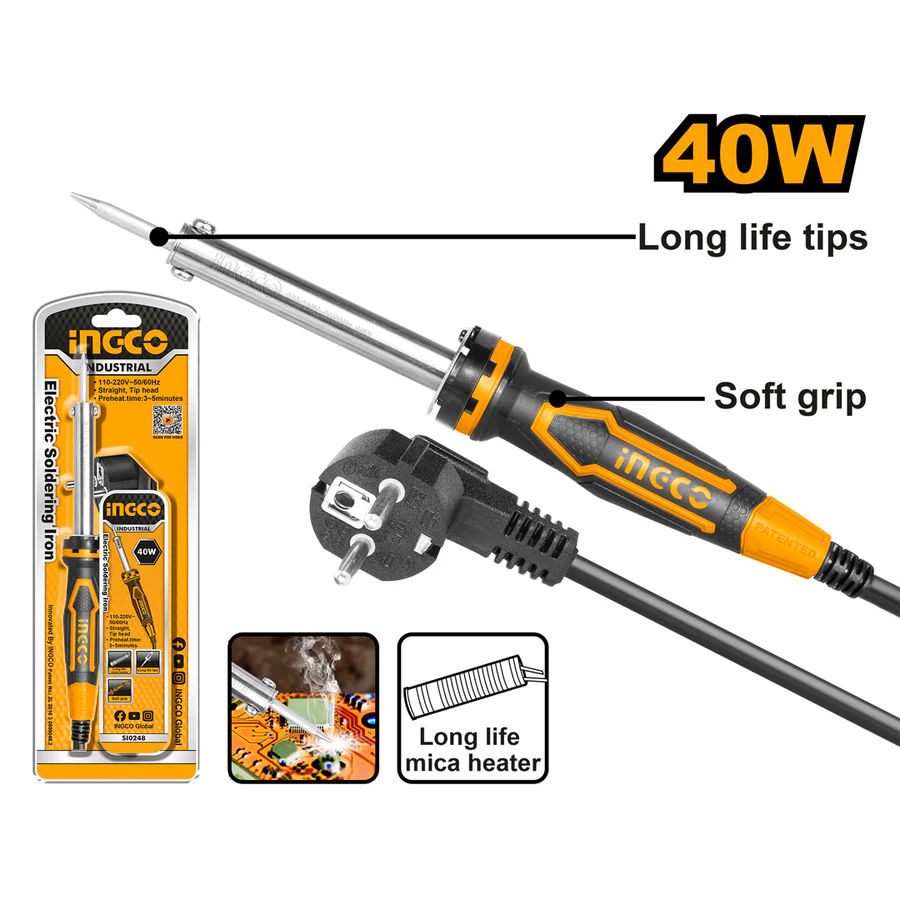 ingco-si0248-40-w-كاوي-صناعي-electric-soldering-iron-lebanon.webp INGCO SI0248 40 W كاوي صناعي Electric Soldering Iron - Image 1