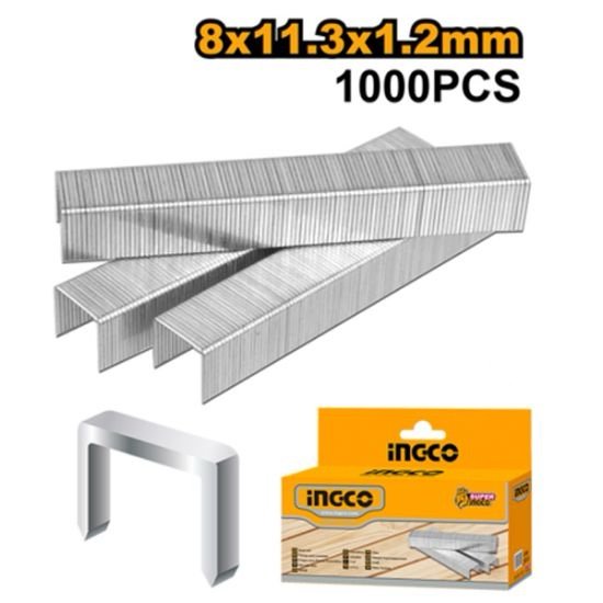 ingco-sts0208-1000pcs8x11.3x1.2mm-u-خرطوش-فرد-كباس-staple-wires-for-gun-tacker-lebanon.jpeg INGCO STS0208 1000PCS(8X11.3X1.2)MM U خرطوش فرد كباس STAPLE WIRES FOR GUN TACKER - Image 1