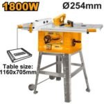 INGCO TS180028 m 1800W 254MM (1160X705)MM منشار طاولة صناعي TABLE SAW