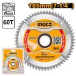 INGCO TSB118513 185MM 60T FOR CS18528 ديسك قص خشب Circular Saw Blade TCT Wood