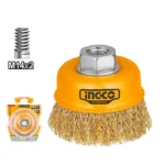 INGCO WB1 M14 فرشاية صاروخ فنجان نحاس Cup Brush Twisted Wire with Nut for Angle Grinder