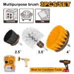 INGCO WCB0301 3PCS طقم فراشي تنظيف مشكل للمقدح Drill Brush Set